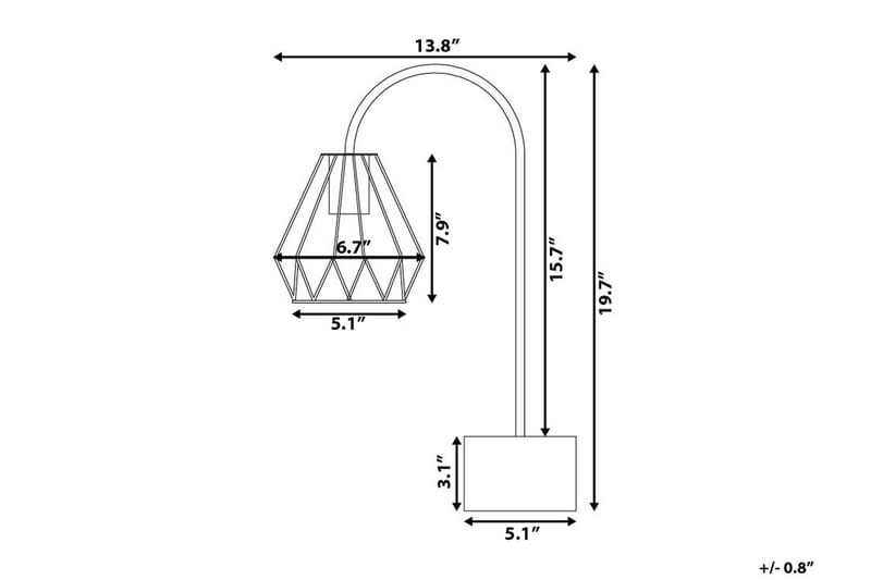 Bordslampa Mooni 35 cm - Koppar - Bordslampa - Fönsterlampa på fot - Hall lampa - Sängbordslampa - Fönsterlampa
