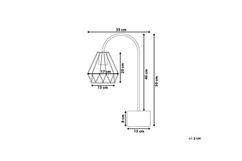 Bordslampa Mooni 35 cm - Koppar - Bordslampa - Fönsterlampa på fot - Hall lampa - Sängbordslampa - Fönsterlampa