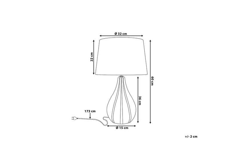 Bordslampa Santee 32 cm - Vit - Bordslampa - Fönsterlampa på fot - Hall lampa - Sängbordslampa - Fönsterlampa