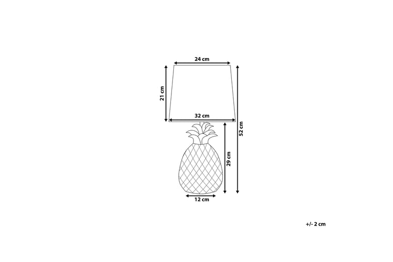 Bordslampa Pineapple 32 cm - Guld - Bordslampa - Fönsterlampa på fot - Hall lampa - Sängbordslampa - Fönsterlampa