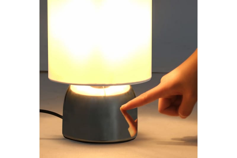 Bordslampor 2 st touch-knapp vit E14 - Vit - Bordslampa - Fönsterlampa på fot - Hall lampa - Sängbordslampa - Fönsterlampa