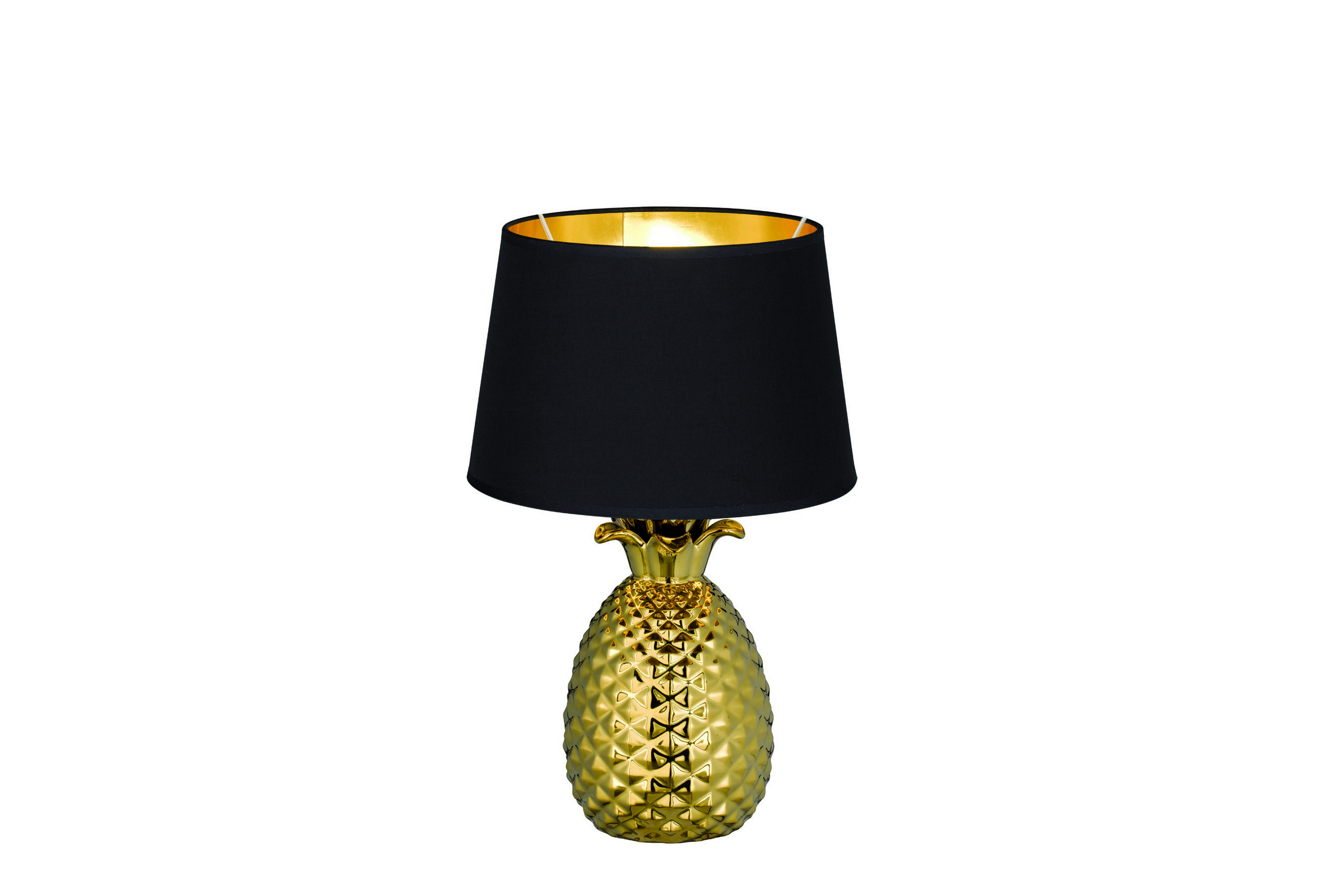 Pineapple bordslampa 43cm E27 guld/svart Guld/Svart