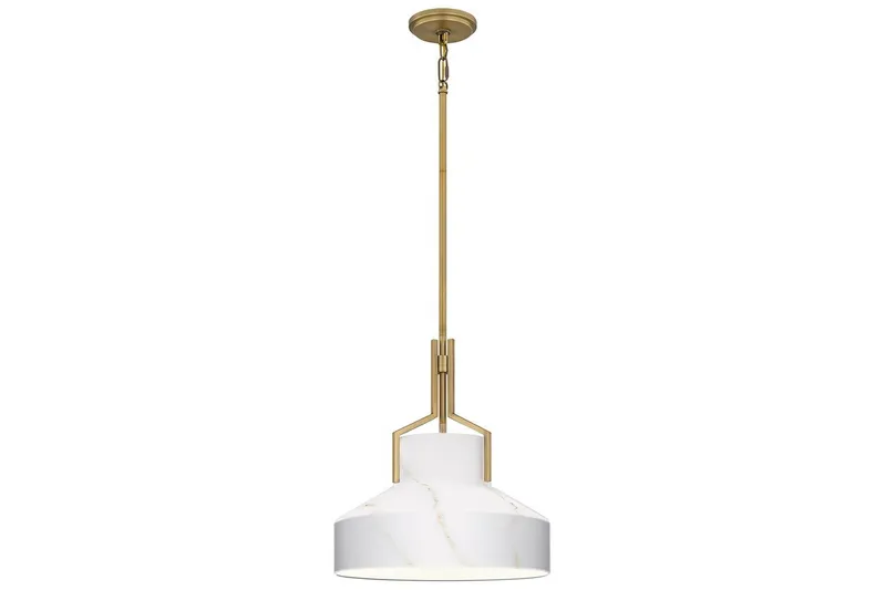 Brecken Quoizel Taklampa, Brass||White