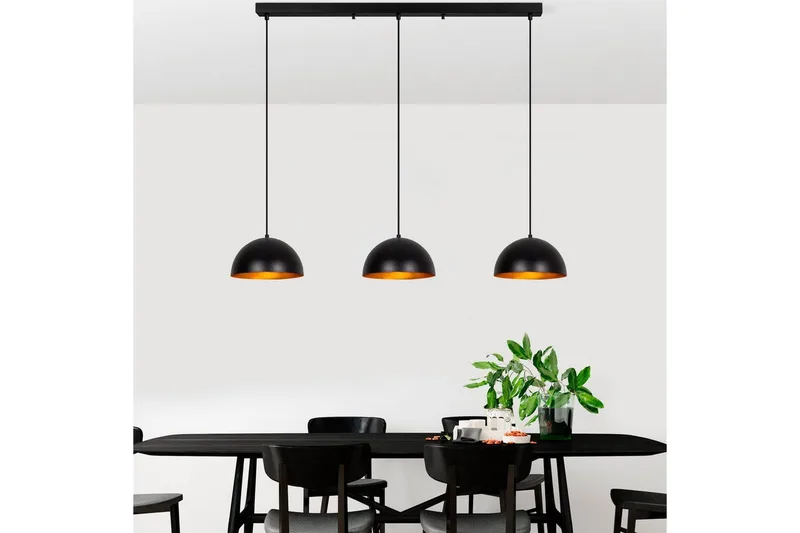 Ljuskrona Brena Svart Tre Uttag - 140 x 30 x 111 cm - Belysning - Lampor & belysning inomhus - Fönsterlampa