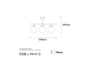Ljuskrona Sone Vintage Horisontell - Koppar - Belysning - Lampor & belysning inomhus - Fönsterlampa