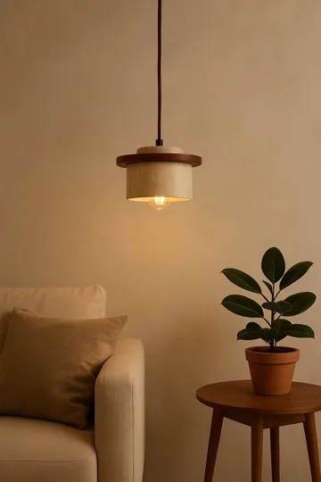 Meyros Pendellampa - Beige Och Valnöt - Belysning - Lampor & belysning inomhus - Fönsterlampa
