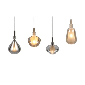Pendel TRIO Aldea - 4 lampor, Bärnsten/Kromad - Belysning - Lampor & belysning inomhus - Fönsterlampa