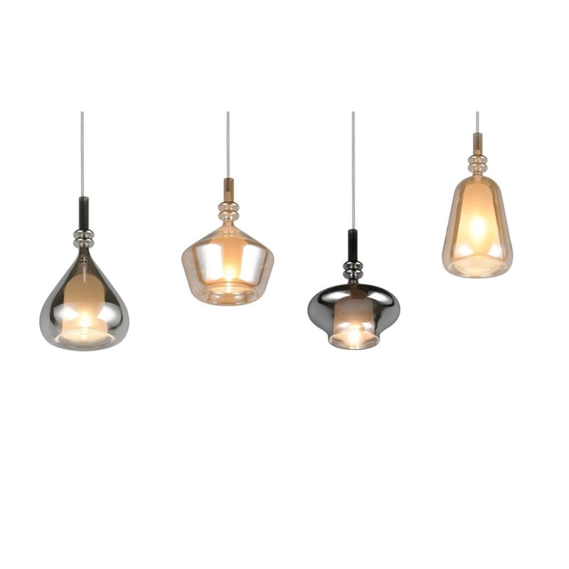 Pendel TRIO Aldea - 4 lampor/Bärnsten/Kromad - Belysning - Lampor & belysning inomhus - Fönsterlampa