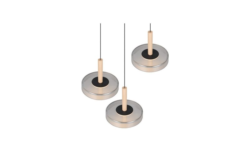 Pendel TRIO Celeste 3-del, Mattsvart/kromad/trä - 3-del, Mattsvart/kromad/trä - Belysning - Lampor & belysning inomhus - Fönsterlampa
