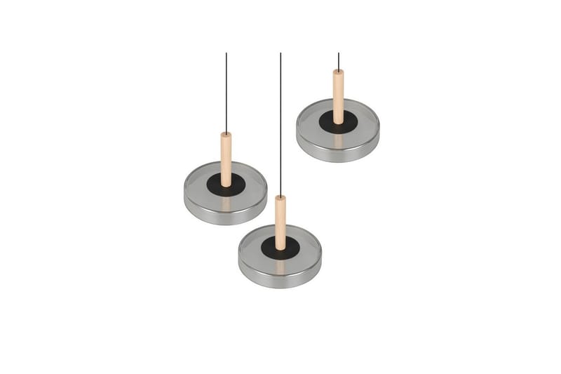 Pendel TRIO Celeste 3-del, Mattsvart/kromad/trä - 3-del, Mattsvart/kromad/trä - Belysning - Lampor & belysning inomhus - Fönsterlampa