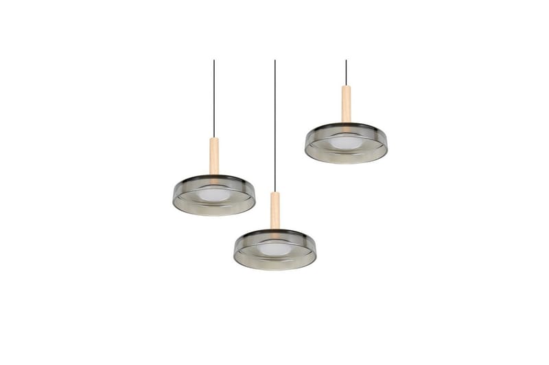 Pendel TRIO Celeste 3-del, Mattsvart/kromad/trä - 3-del, Mattsvart/kromad/trä - Belysning - Lampor & belysning inomhus - Fönsterlampa