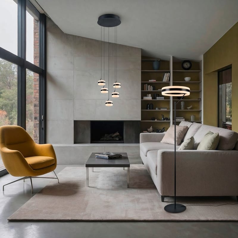 Pendel TRIO Dios - 5 lampor, Borstad Stål - Belysning - Lampor & belysning inomhus - Fönsterlampa