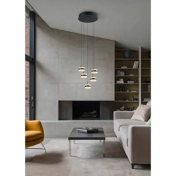 Pendel TRIO Dios - 5 lampor, Mattsvart - Belysning - Lampor & belysning inomhus - Fönsterlampa