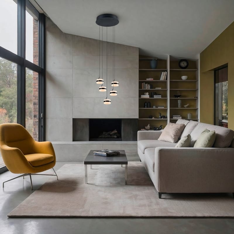 Pendel TRIO Dios - 5 lampor, Mattsvart - Belysning - Lampor & belysning inomhus - Fönsterlampa