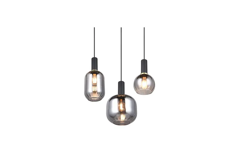 Pendel TRIO Diva 3-del, Mattsvart/kromad - 3-del, Mattsvart/kromad - Belysning - Lampor & belysning inomhus - Fönsterlampa