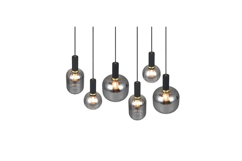 Pendel TRIO Diva 6-del, Mattsvart/kromad - 6-del, Mattsvart/kromad - Belysning - Lampor & belysning inomhus - Fönsterlampa