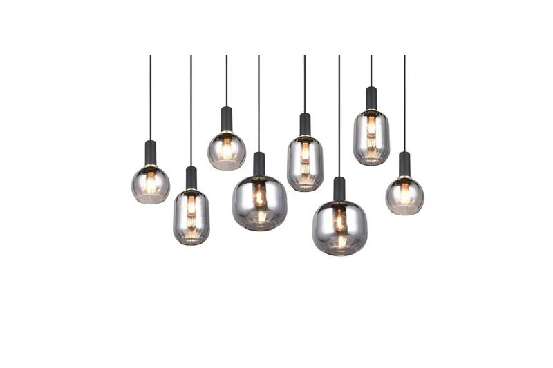 Pendel TRIO Diva 8-del, Mattsvart/kromad - 8-del, Mattsvart/kromad - Belysning - Lampor & belysning inomhus - Fönsterlampa
