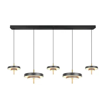 Pendel TRIO Keaton - 5 lampor, Mattsvart/Mässing - Belysning - Lampor & belysning inomhus - Fönsterlampa