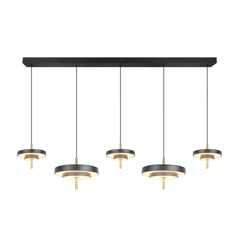 Pendel TRIO Keaton - 5 lampor, Mattsvart/Mässing - Belysning - Lampor & belysning inomhus - Fönsterlampa