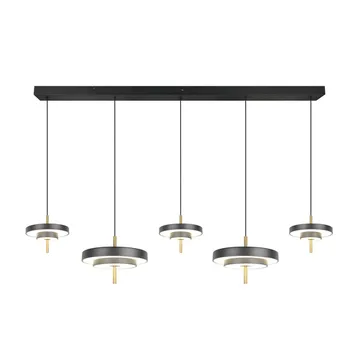 Pendel TRIO Keaton - 5 lampor, Mattsvart/Mässing - Belysning - Lampor & belysning inomhus - Fönsterlampa