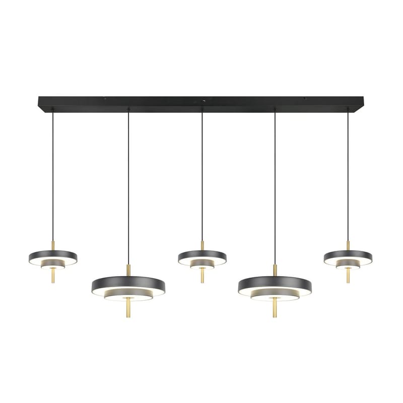 Pendel TRIO Keaton - 5 lampor, Mattsvart/Mässing - Belysning - Lampor & belysning inomhus - Fönsterlampa
