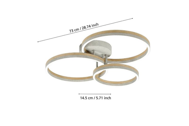 Takbelysning Eglo Cadinaro Grå/Trä Rund - Belysning - Lampor & belysning inomhus - Fönsterlampa