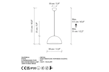 Taklampa Brena Rany Enkelt Uttag - 30 x 30 x 111 cm - Belysning - Lampor & belysning inomhus - Fönsterlampa