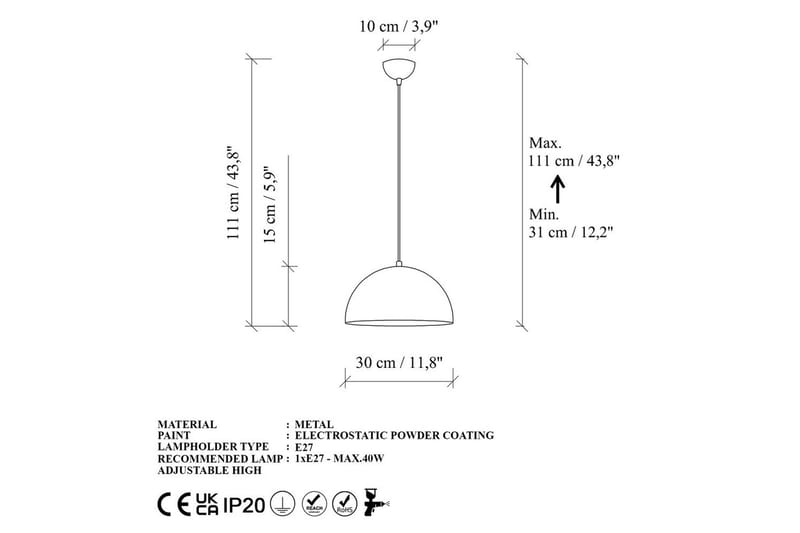 Taklampa Brena Rany Enkelt Uttag - 30 x 30 x 111 cm - Belysning - Lampor & belysning inomhus - Fönsterlampa