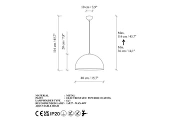 Taklampa Brena Rany Enkelt Uttag - 40 x 40 x 116 cm - Belysning - Lampor & belysning inomhus - Fönsterlampa