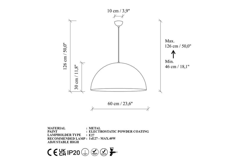 Taklampa Brena Rany Enkelt Uttag - 60 x 60 x 126 cm - Belysning - Lampor & belysning inomhus - Fönsterlampa