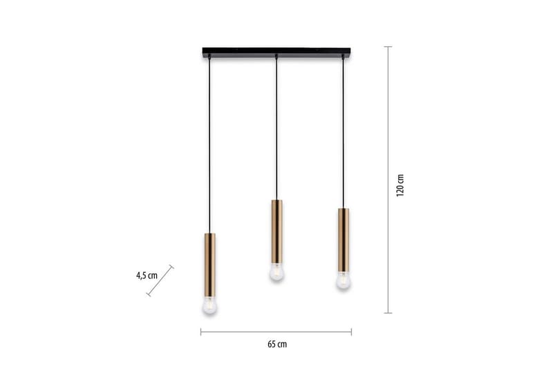 Taklampa Bruna - 6x120x65 cm, Matt mässing - Belysning - Lampor & belysning inomhus - Fönsterlampa