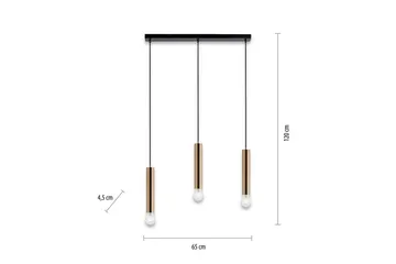 Taklampa Bruna - 6x120x65 cm, Matt mässing - Belysning - Lampor & belysning inomhus - Fönsterlampa