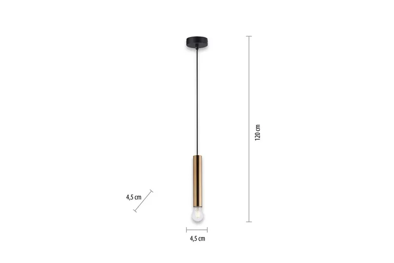 Taklampa Bruna - 9x120x9 cm, Matt mässing - Belysning - Lampor & belysning inomhus - Fönsterlampa