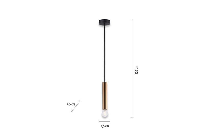 Taklampa Bruna - 9x120x9 cm, Matt mässing - Belysning - Lampor & belysning inomhus - Fönsterlampa