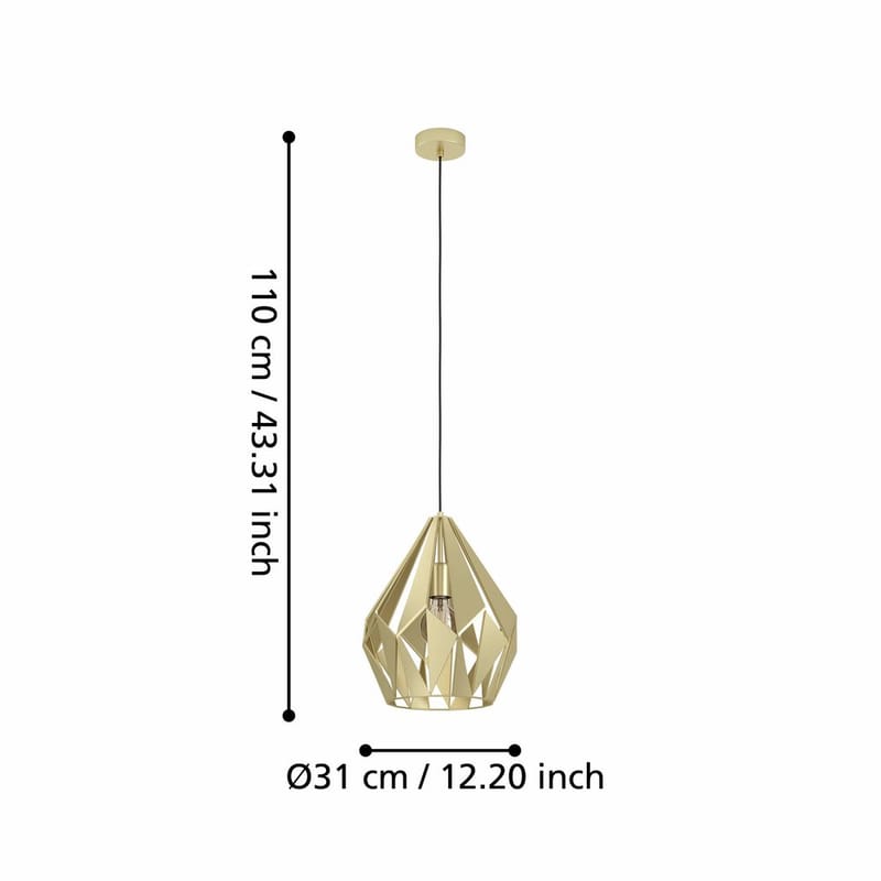Taklampa Carlton - Guld - Belysning - Lampor & belysning inomhus - Fönsterlampa