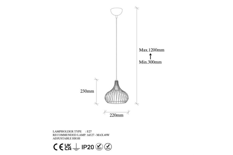 Taklampa Kiron Glansig Rany - Glansig Rany - Belysning - Lampor & belysning inomhus - Fönsterlampa
