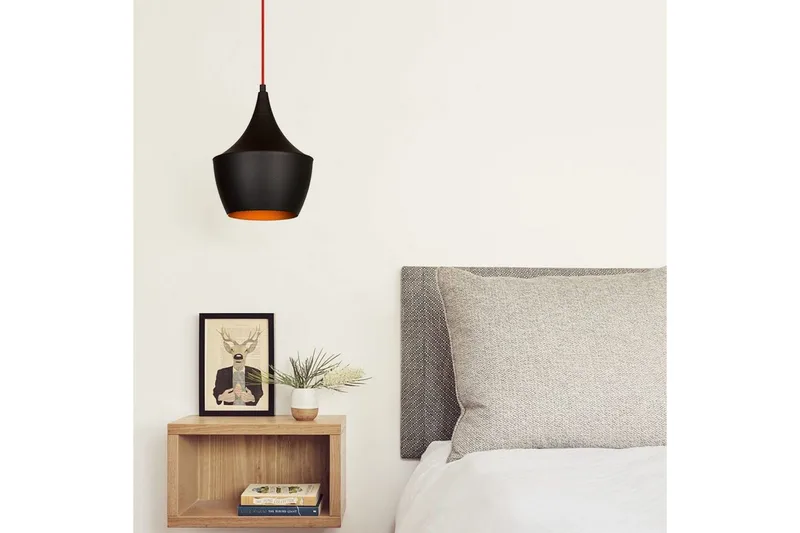 Taklampa Mangol Svart / Röd Diameter: 23 cm - Mörkröd/Svart - Belysning - Lampor & belysning inomhus - Fönsterlampa