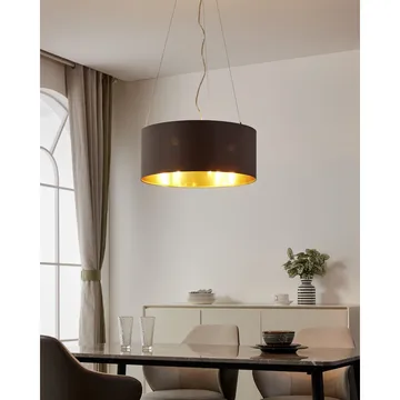 Taklampa Maserlo med 3 lampor - Matt nickel/cappuccino - Belysning - Lampor & belysning inomhus - Fönsterlampa