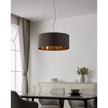 Taklampa Maserlo med 3 lampor - Matt nickel/cappuccino - Belysning - Lampor & belysning inomhus - Fönsterlampa