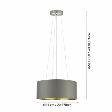 Taklampa Maserlo med 3 lampor - Matt nickel/cappuccino - Belysning - Lampor & belysning inomhus - Fönsterlampa