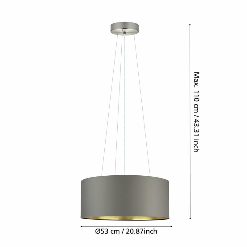 Taklampa Maserlo med 3 lampor - Matt nickel/cappuccino - Belysning - Lampor & belysning inomhus - Fönsterlampa