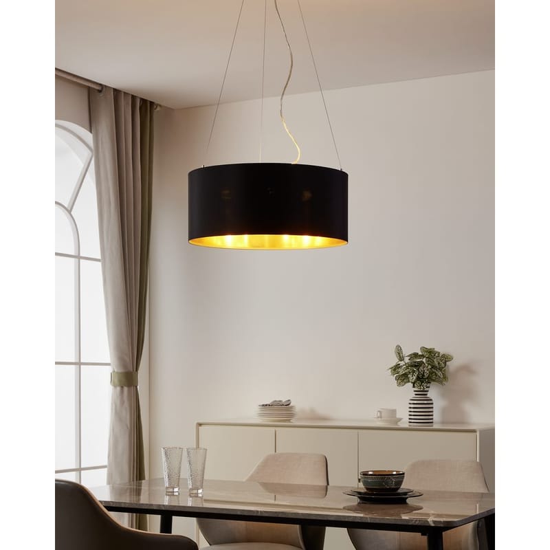 Taklampa Maserlo med 3 lampor - Matt nickel/svart - Belysning - Lampor & belysning inomhus - Fönsterlampa