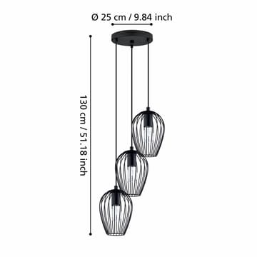 Taklampa Newtown Rund med 3 Lampor - 38 cm - Belysning - Lampor & belysning inomhus - Fönsterlampa