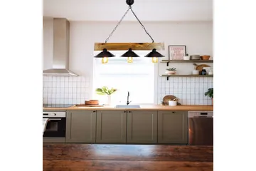 Taklampa Noveth Valnöt / Svart - Svart/Mörkbrun - Belysning - Lampor & belysning inomhus - Fönsterlampa