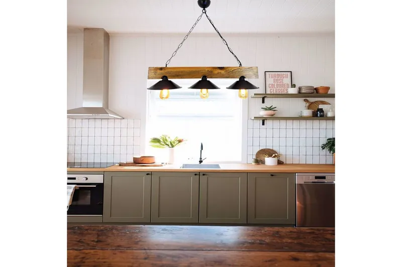 Taklampa Noveth Valnöt / Svart - Svart/Mörkbrun - Belysning - Lampor & belysning inomhus - Fönsterlampa