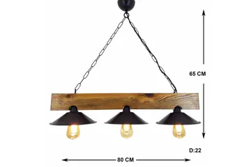 Taklampa Noveth Valnöt / Svart - Svart/Mörkbrun - Belysning - Lampor & belysning inomhus - Fönsterlampa