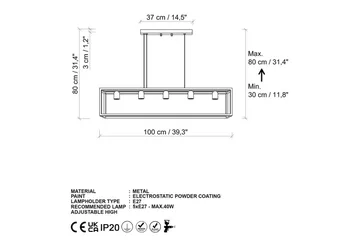 Taklampa Orika Horisontell Svart - Svart - Belysning - Lampor & belysning inomhus - Fönsterlampa