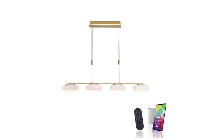 Taklampa Q-Etienne - 20x200x108,5 cm, Matt mässing - Belysning - Lampor & belysning inomhus - Fönsterlampa