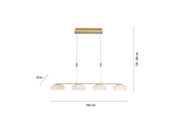 Taklampa Q-Etienne - 20x200x108,5 cm, Matt mässing - Belysning - Lampor & belysning inomhus - Fönsterlampa