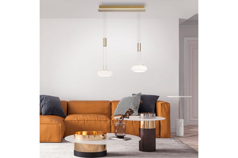 Taklampa Q-Etienne - 20x200x65 cm, Matt mässing - Belysning - Lampor & belysning inomhus - Fönsterlampa